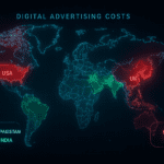 Global map showing lowest CPC countries for Instagram ads compared to high-cost markets
