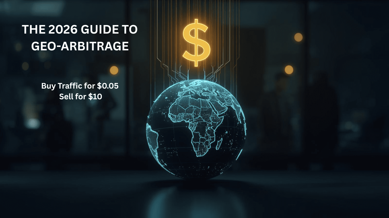 Featured image for Geo-Arbitrage 2026 Guide. Dark high-tech globe with text overlay reading Geo-Arbitrage 2026 Blueprint.